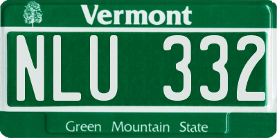 VT license plate NLU332