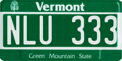 VT license plate NLU333