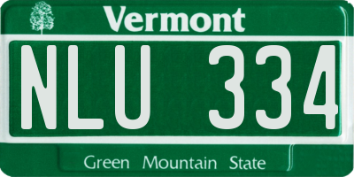 VT license plate NLU334