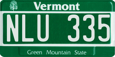 VT license plate NLU335