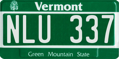 VT license plate NLU337