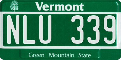 VT license plate NLU339