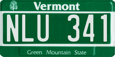 VT license plate NLU341