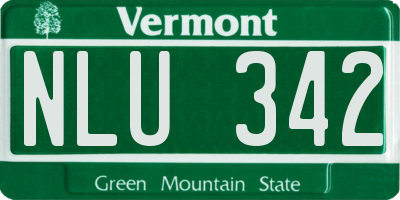 VT license plate NLU342