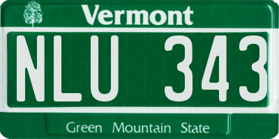 VT license plate NLU343
