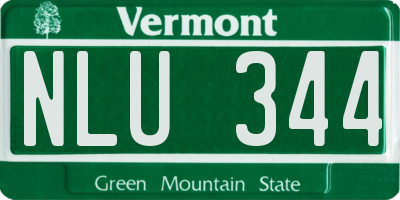 VT license plate NLU344