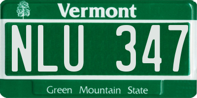 VT license plate NLU347