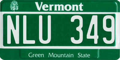 VT license plate NLU349