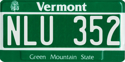 VT license plate NLU352