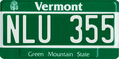 VT license plate NLU355