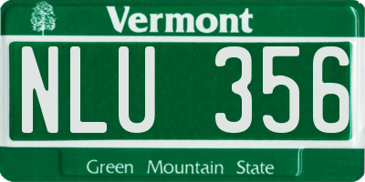VT license plate NLU356