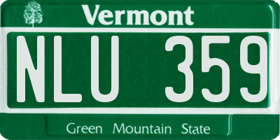 VT license plate NLU359