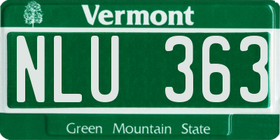 VT license plate NLU363