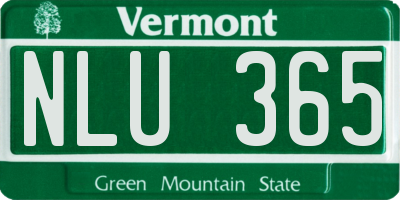 VT license plate NLU365