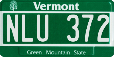 VT license plate NLU372