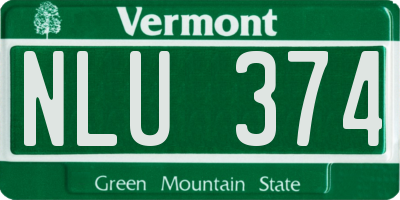 VT license plate NLU374