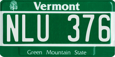 VT license plate NLU376