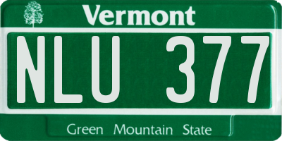 VT license plate NLU377