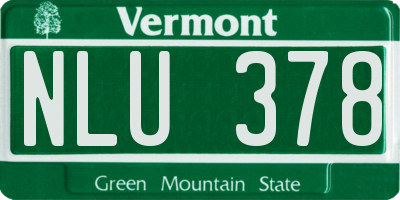 VT license plate NLU378