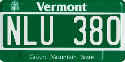 VT license plate NLU380