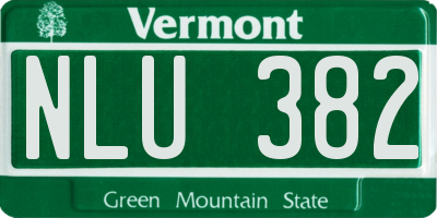 VT license plate NLU382