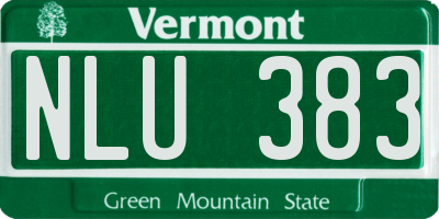 VT license plate NLU383