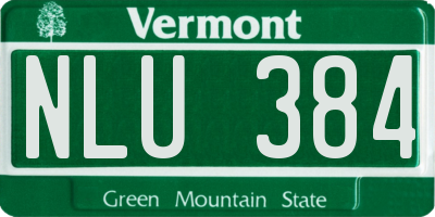 VT license plate NLU384