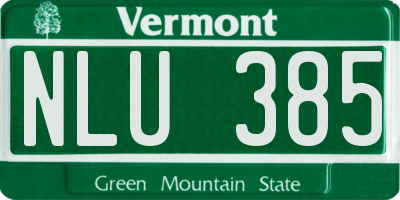 VT license plate NLU385