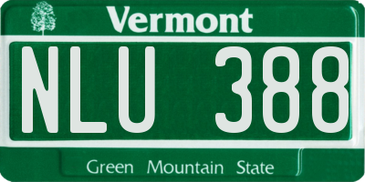 VT license plate NLU388