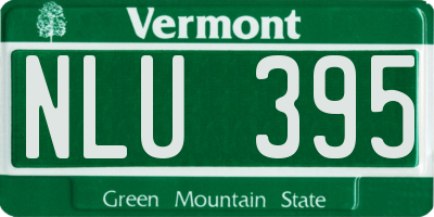 VT license plate NLU395