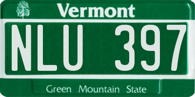 VT license plate NLU397