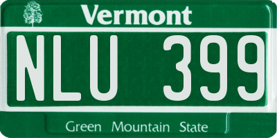 VT license plate NLU399