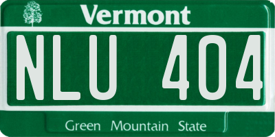 VT license plate NLU404
