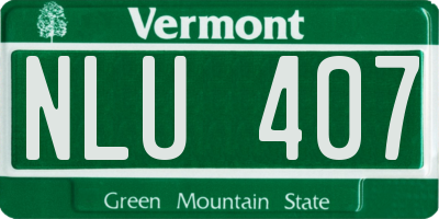 VT license plate NLU407