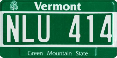 VT license plate NLU414