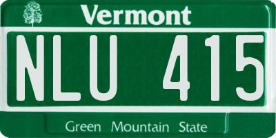 VT license plate NLU415