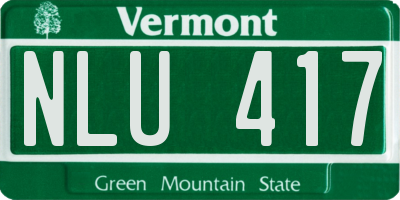 VT license plate NLU417