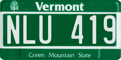 VT license plate NLU419