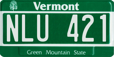 VT license plate NLU421