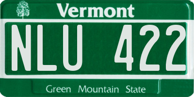 VT license plate NLU422