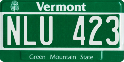 VT license plate NLU423