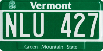 VT license plate NLU427