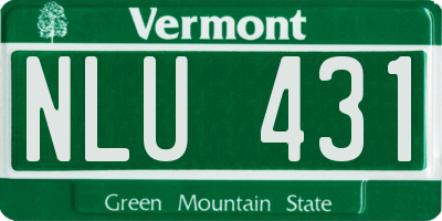 VT license plate NLU431