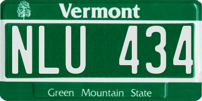 VT license plate NLU434