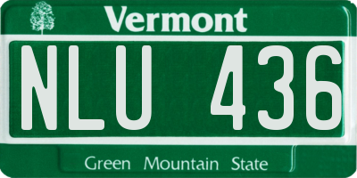 VT license plate NLU436