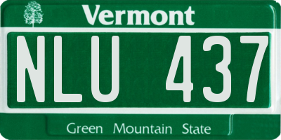 VT license plate NLU437