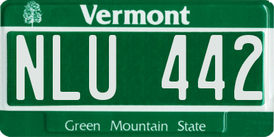 VT license plate NLU442