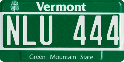 VT license plate NLU444