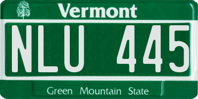 VT license plate NLU445