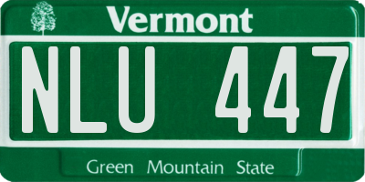 VT license plate NLU447